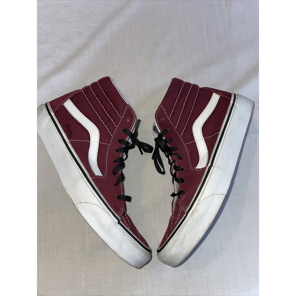 Vans Off The Wall Skateboard Sneakers Women’s Size 8 Medium Burgundy Laces Hitop